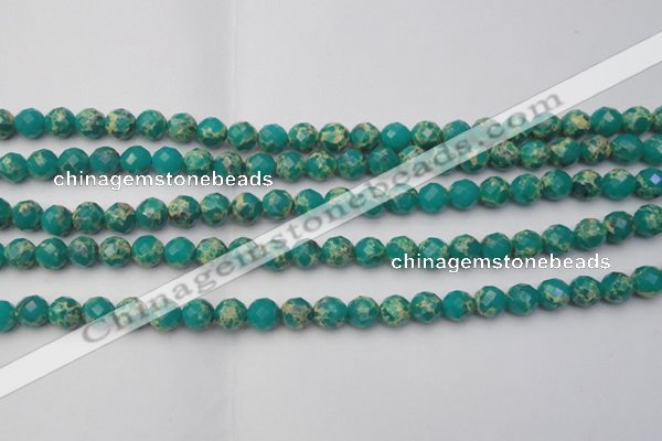 CDE2170 15.5 inches 6mm faceted round dyed sea sediment jasper beads