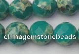 CDE2177 15.5 inches 20mm faceted round dyed sea sediment jasper beads