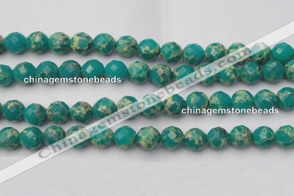 CDE2177 15.5 inches 20mm faceted round dyed sea sediment jasper beads