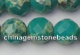 CDE2178 15.5 inches 22mm faceted round dyed sea sediment jasper beads