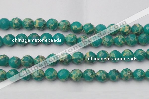 CDE2178 15.5 inches 22mm faceted round dyed sea sediment jasper beads