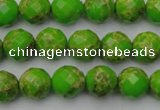 CDE2181 15.5 inches 8mm faceted round dyed sea sediment jasper beads