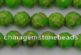 CDE2182 15.5 inches 10mm faceted round dyed sea sediment jasper beads