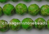 CDE2185 15.5 inches 16mm faceted round dyed sea sediment jasper beads