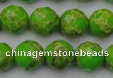 CDE2186 15.5 inches 18mm faceted round dyed sea sediment jasper beads