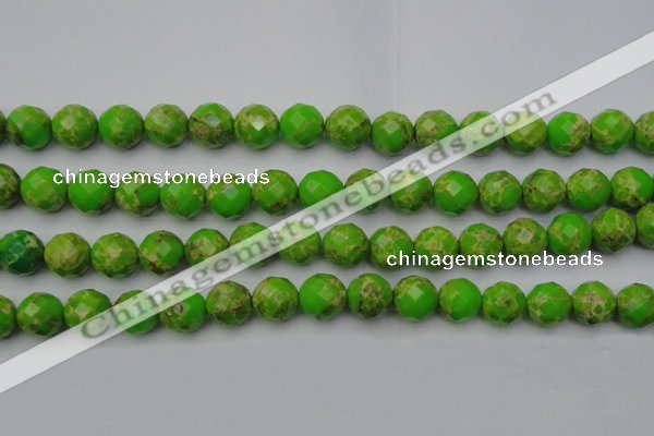 CDE2186 15.5 inches 18mm faceted round dyed sea sediment jasper beads