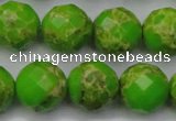 CDE2187 15.5 inches 20mm faceted round dyed sea sediment jasper beads