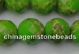 CDE2188 15.5 inches 22mm faceted round dyed sea sediment jasper beads