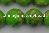 CDE2189 15.5 inches 24mm faceted round dyed sea sediment jasper beads