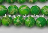 CDE2191 15.5 inches 8mm faceted round dyed sea sediment jasper beads