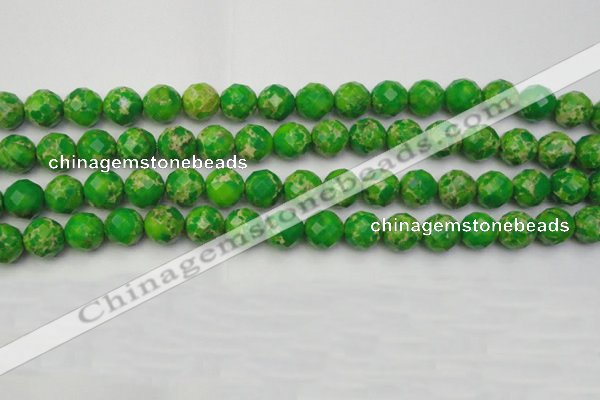 CDE2192 15.5 inches 10mm faceted round dyed sea sediment jasper beads