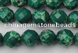 CDE2201 15.5 inches 8mm faceted round dyed sea sediment jasper beads