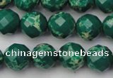 CDE2202 15.5 inches 10mm faceted round dyed sea sediment jasper beads