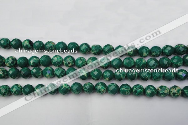 CDE2202 15.5 inches 10mm faceted round dyed sea sediment jasper beads