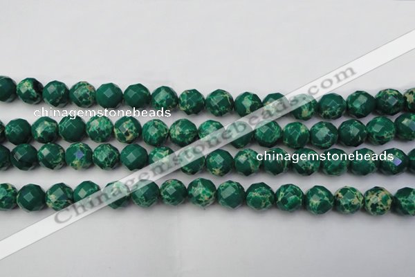 CDE2203 15.5 inches 12mm faceted round dyed sea sediment jasper beads