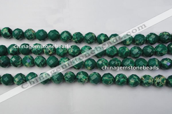 CDE2204 15.5 inches 14mm faceted round dyed sea sediment jasper beads