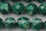 CDE2205 15.5 inches 16mm faceted round dyed sea sediment jasper beads