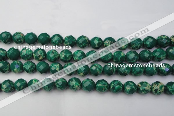 CDE2205 15.5 inches 16mm faceted round dyed sea sediment jasper beads
