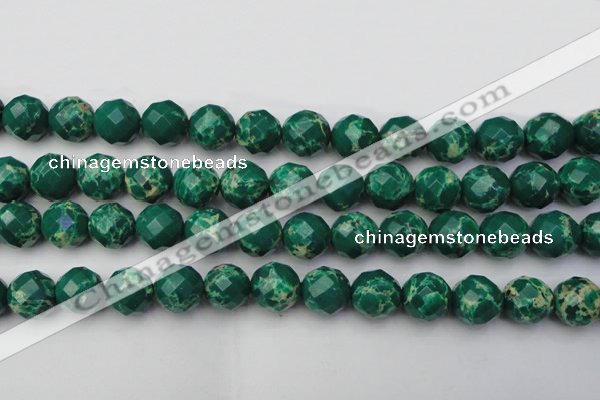 CDE2206 15.5 inches 18mm faceted round dyed sea sediment jasper beads