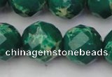 CDE2208 15.5 inches 22mm faceted round dyed sea sediment jasper beads