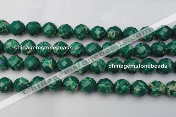 CDE2208 15.5 inches 22mm faceted round dyed sea sediment jasper beads