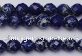 CDE2210 15.5 inches 6mm faceted round dyed sea sediment jasper beads