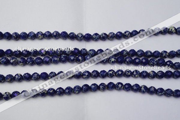 CDE2210 15.5 inches 6mm faceted round dyed sea sediment jasper beads