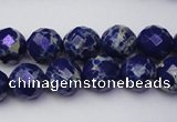 CDE2212 15.5 inches 10mm faceted round dyed sea sediment jasper beads