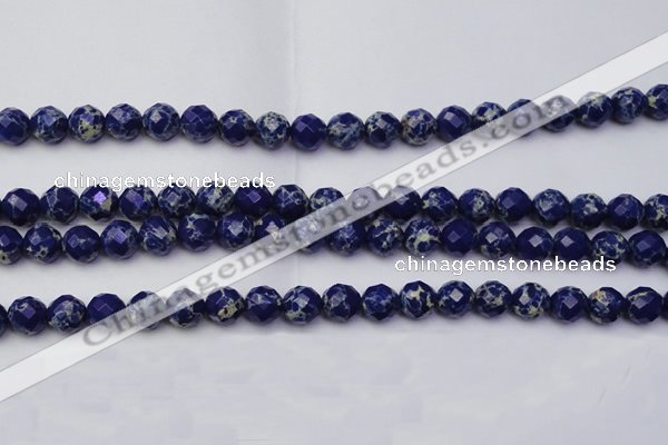 CDE2213 15.5 inches 12mm faceted round dyed sea sediment jasper beads