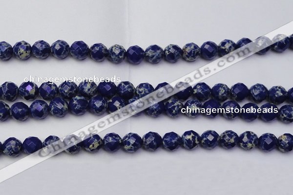 CDE2215 15.5 inches 16mm faceted round dyed sea sediment jasper beads