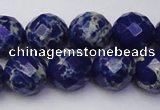 CDE2216 15.5 inches 18mm faceted round dyed sea sediment jasper beads