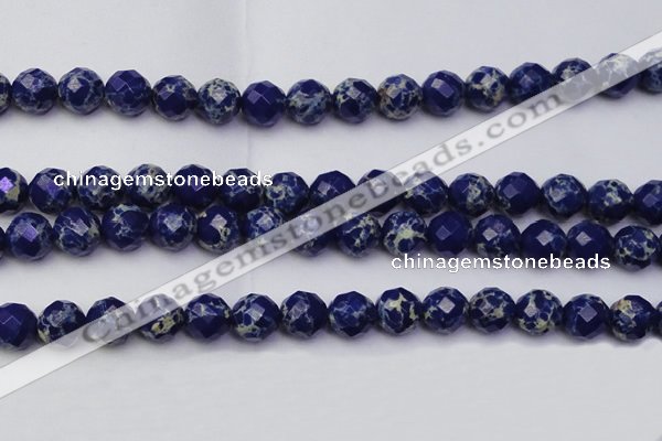 CDE2216 15.5 inches 18mm faceted round dyed sea sediment jasper beads