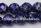 CDE2217 15.5 inches 20mm faceted round dyed sea sediment jasper beads