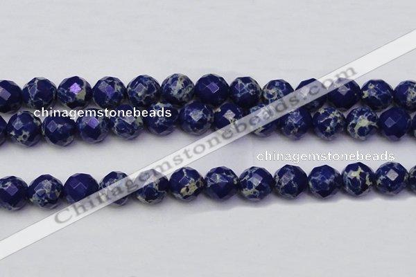 CDE2218 15.5 inches 22mm faceted round dyed sea sediment jasper beads