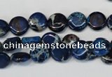 CDE230 15.5 inches 10mm flat round dyed sea sediment jasper beads