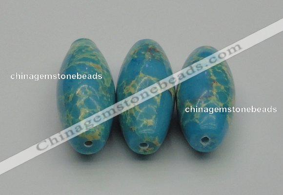 CDE2301 16*38mm rice sea sediment jasper beads wholesale