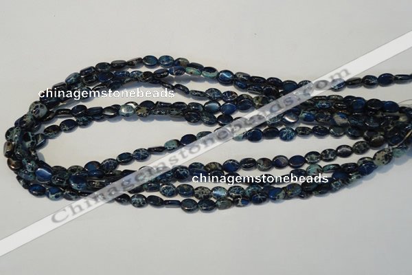 CDE233 15.5 inches 6*8mm oval dyed sea sediment jasper beads