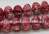 CDE24 15.5 inches 10*14mm pumpkin dyed sea sediment jasper beads