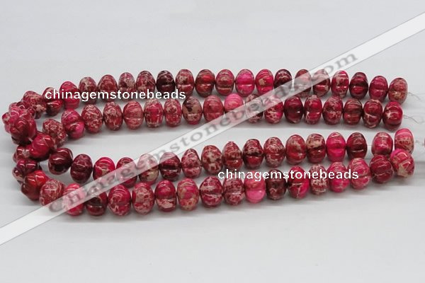 CDE24 15.5 inches 10*14mm pumpkin dyed sea sediment jasper beads