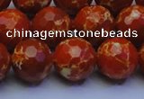 CDE2500 15.5 inches 14mm faceted round dyed sea sediment jasper beads