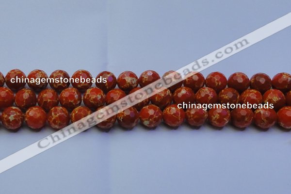 CDE2500 15.5 inches 14mm faceted round dyed sea sediment jasper beads