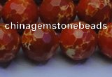 CDE2502 15.5 inches 18mm faceted round dyed sea sediment jasper beads