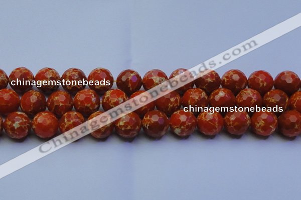 CDE2502 15.5 inches 18mm faceted round dyed sea sediment jasper beads