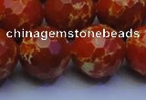 CDE2503 15.5 inches 20mm faceted round dyed sea sediment jasper beads