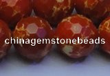 CDE2504 15.5 inches 22mm faceted round dyed sea sediment jasper beads