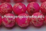 CDE2508 15.5 inches 16mm faceted round dyed sea sediment jasper beads