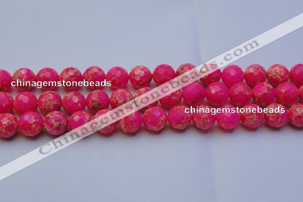 CDE2508 15.5 inches 16mm faceted round dyed sea sediment jasper beads