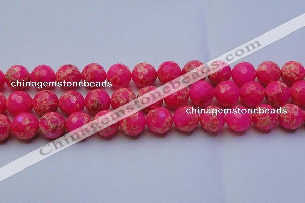 CDE2509 15.5 inches 18mm faceted round dyed sea sediment jasper beads