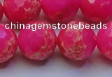 CDE2510 15.5 inches 20mm faceted round dyed sea sediment jasper beads