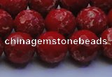 CDE2514 15.5 inches 14mm faceted round dyed sea sediment jasper beads